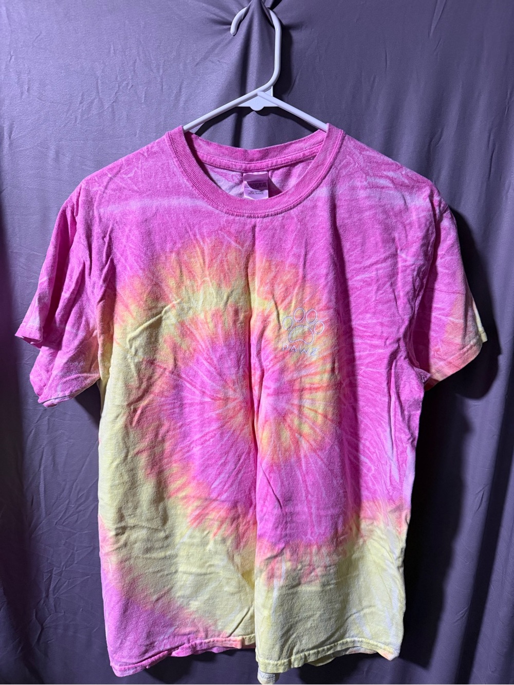 PAWZ Pink and Yellow Tie-Dye Short Sleeve Tee